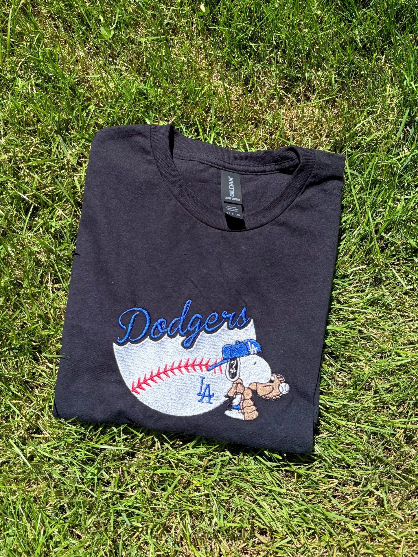 Baseball Dog Embroidered T-Shirt