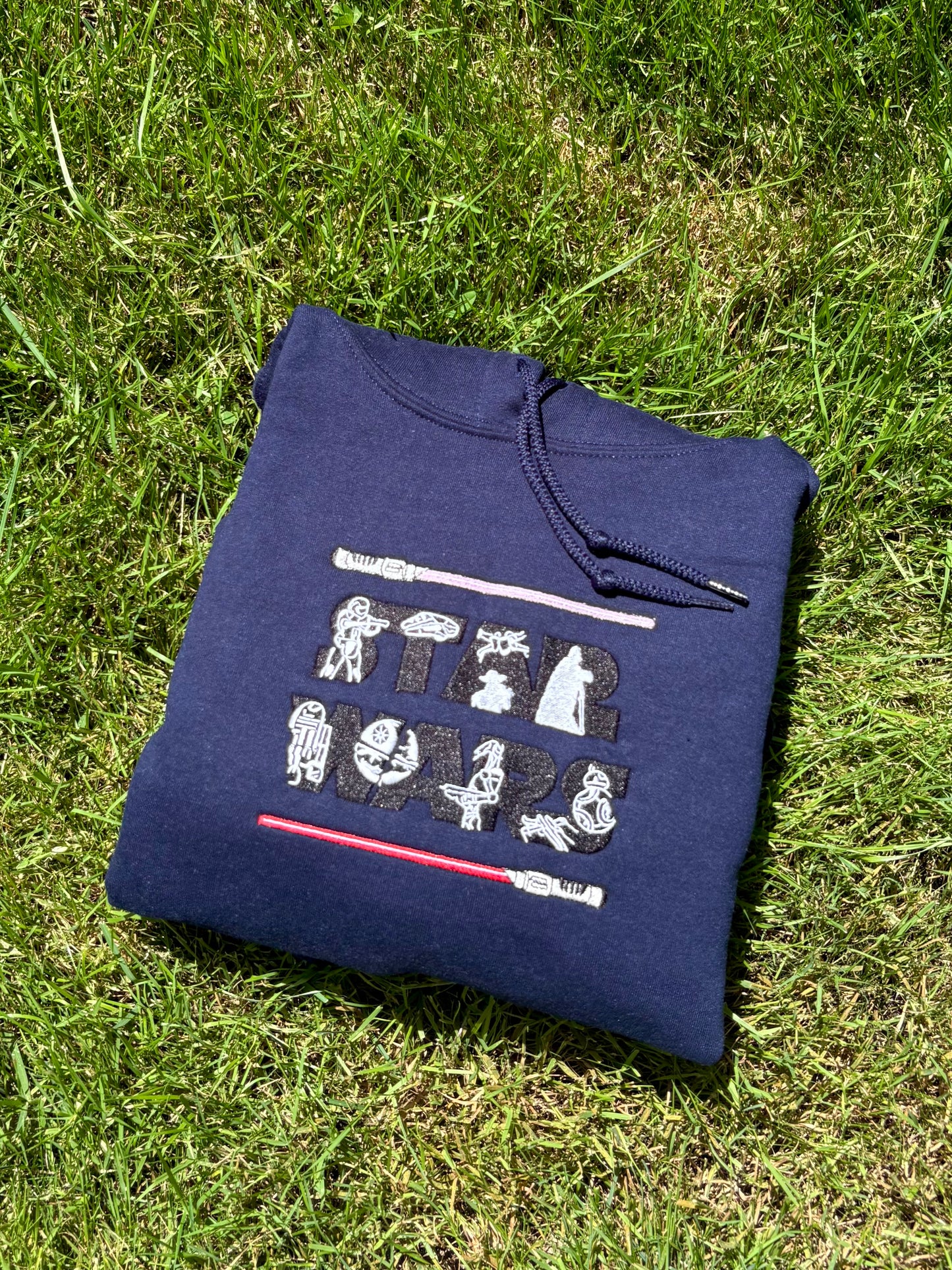 Space Men Embroidered Hoodie