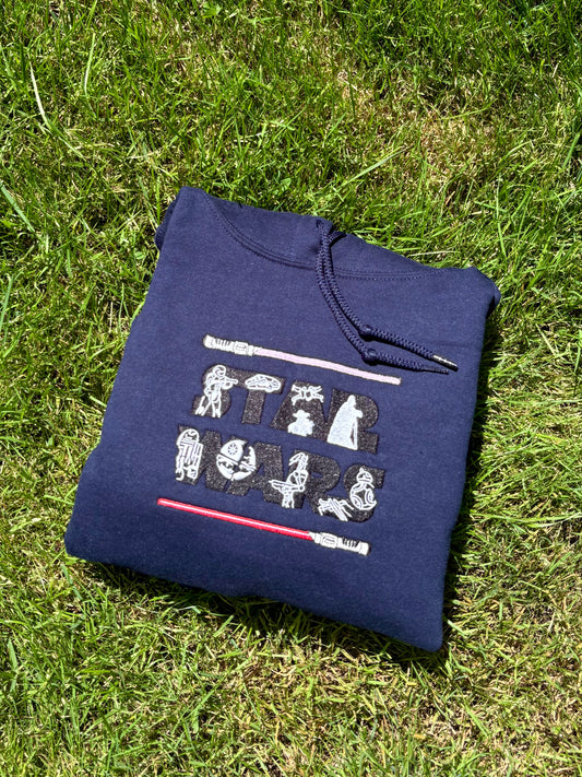 Space Men Embroidered Hoodie