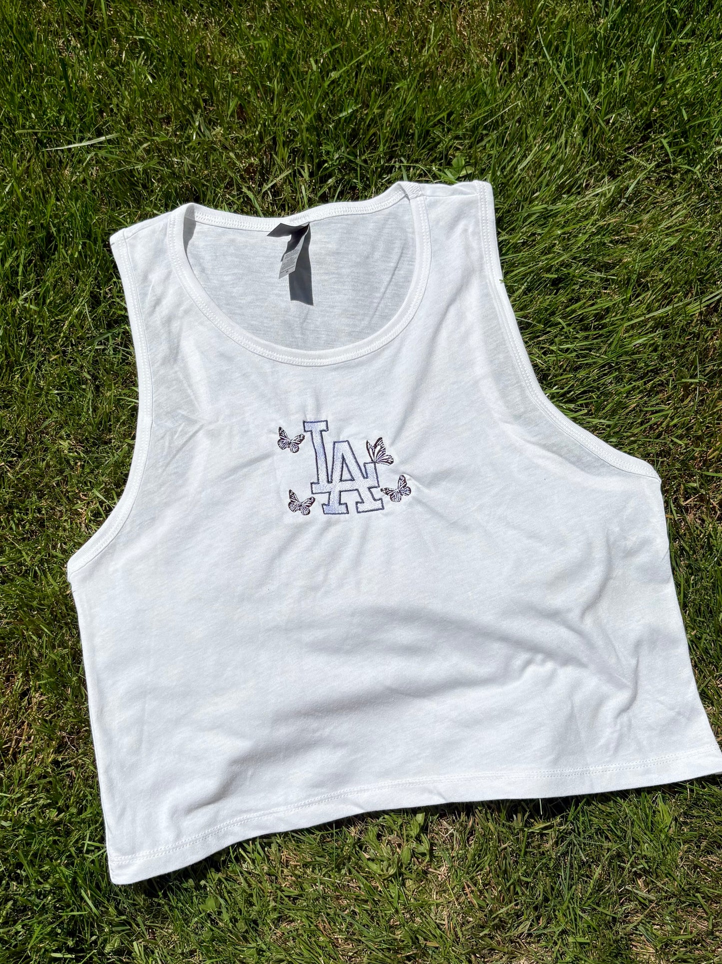 Butterfly LA Cropped Embroidered Tank