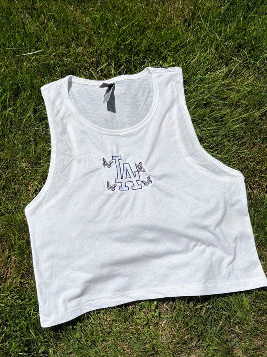 Butterfly LA Cropped Embroidered Tank